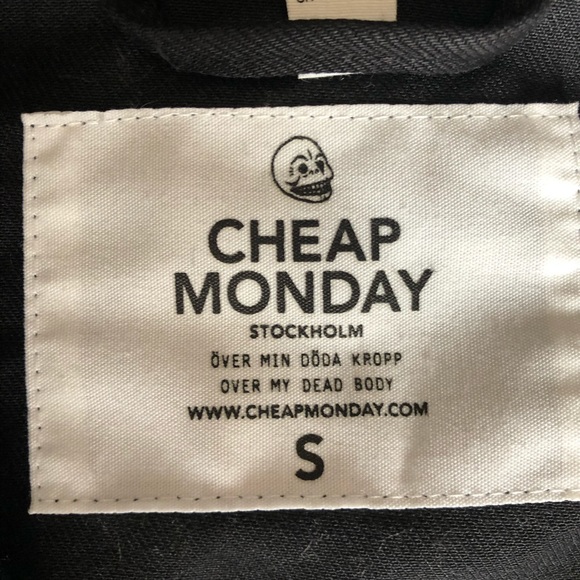 Cheap Monday Black Cropped Fitted Denim Jacket - Picture 2 of 4